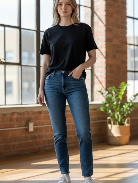 Frye Denim - Frye Slim High-Rise Skinny Jeans in Blue Wash 34x29